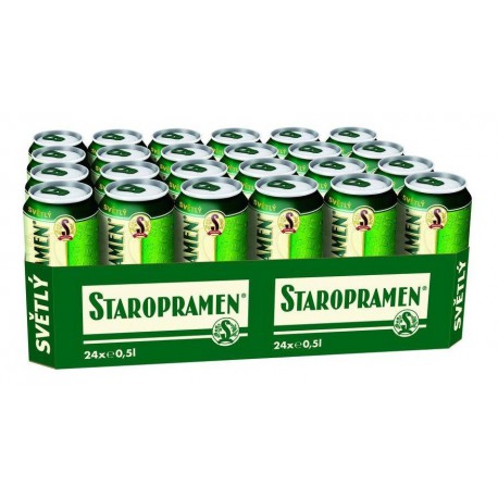 Staropramen Světlý (24 x 0,5 l plechovky)